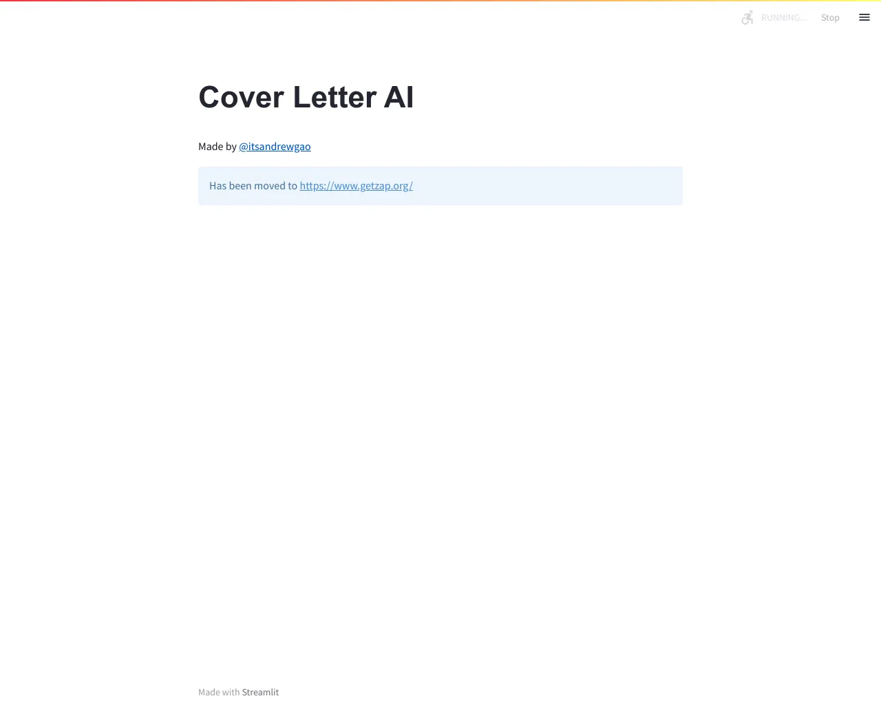 Cover Letter AI App