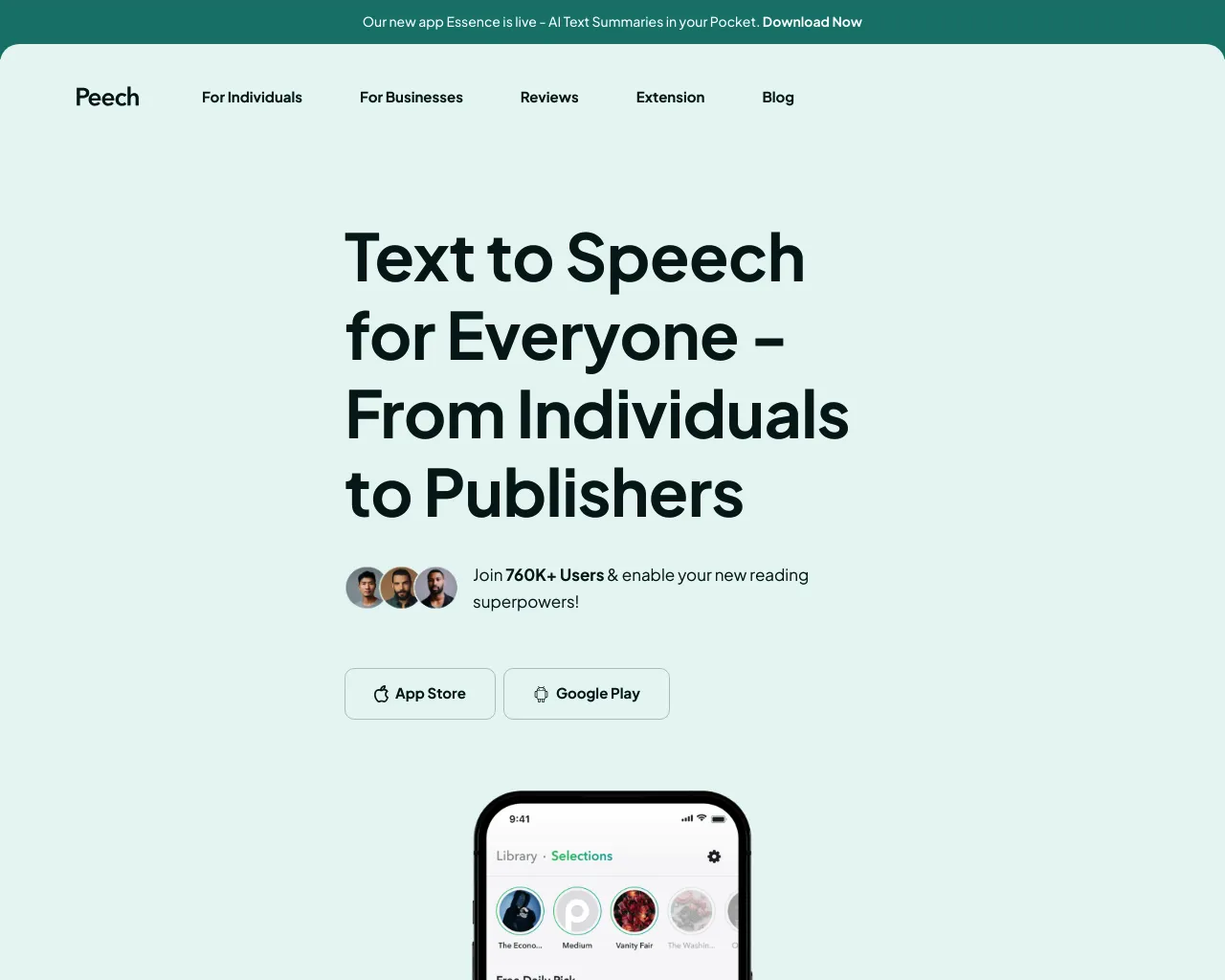 Peech - Text to Speech Reader